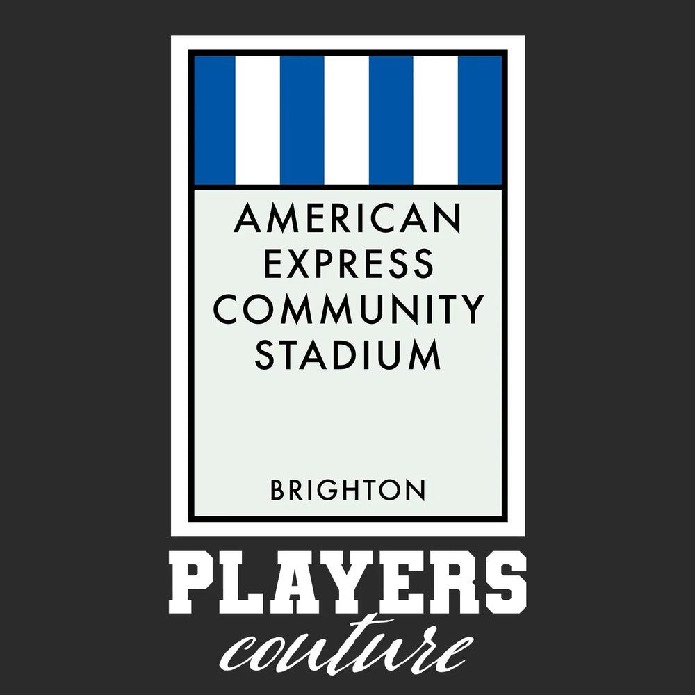 Brighton & Hove Albion Monopoly Card t-shirt – black men's t-shirt with white Brighton & Hove Albion Monopoly Card letters