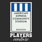 Brighton & Hove Albion Monopoly Card t-shirt – black men's t-shirt with white Brighton & Hove Albion Monopoly Card letters