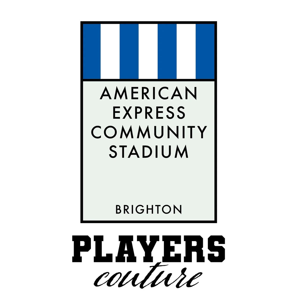 Brighton & Hove Albion t-shirt – white men's t-shirt with black Brighton & Hove Albion letters and Players Couture logo on