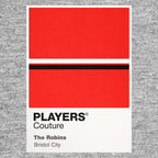 Bristol City Classic Football Shirt Colours Frame Men's T-Shirt – grey close-up detail shot of the Bristol City Players
