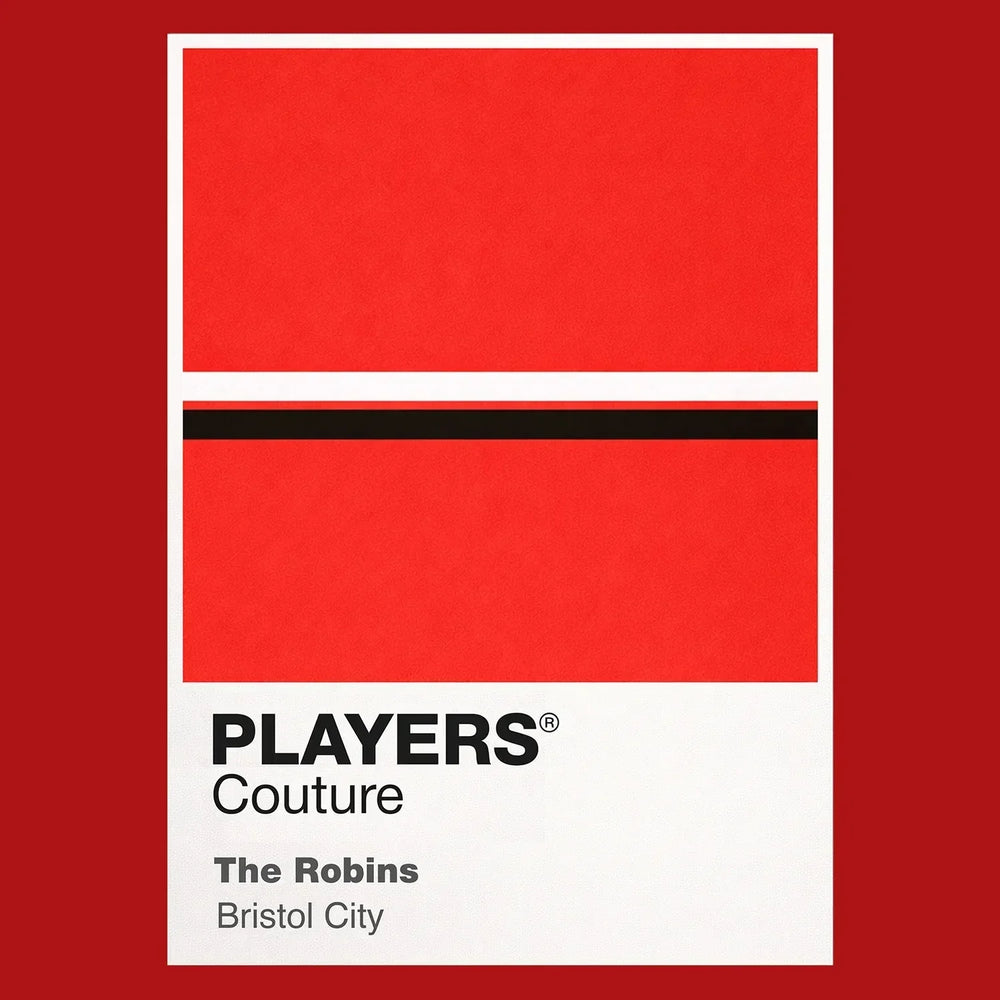 Bristol City Classic Football Shirt Colours Frame Men's T-Shirt – red close-up detail shot of the Bristol City Players