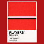 Bristol City Classic Football Shirt Colours Frame Men's T-Shirt – red close-up detail shot of the Bristol City Players