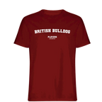 British Bulldog t-shirt – red men's t-shirt with white British Bulldog letters and Players Couture logo on the chest