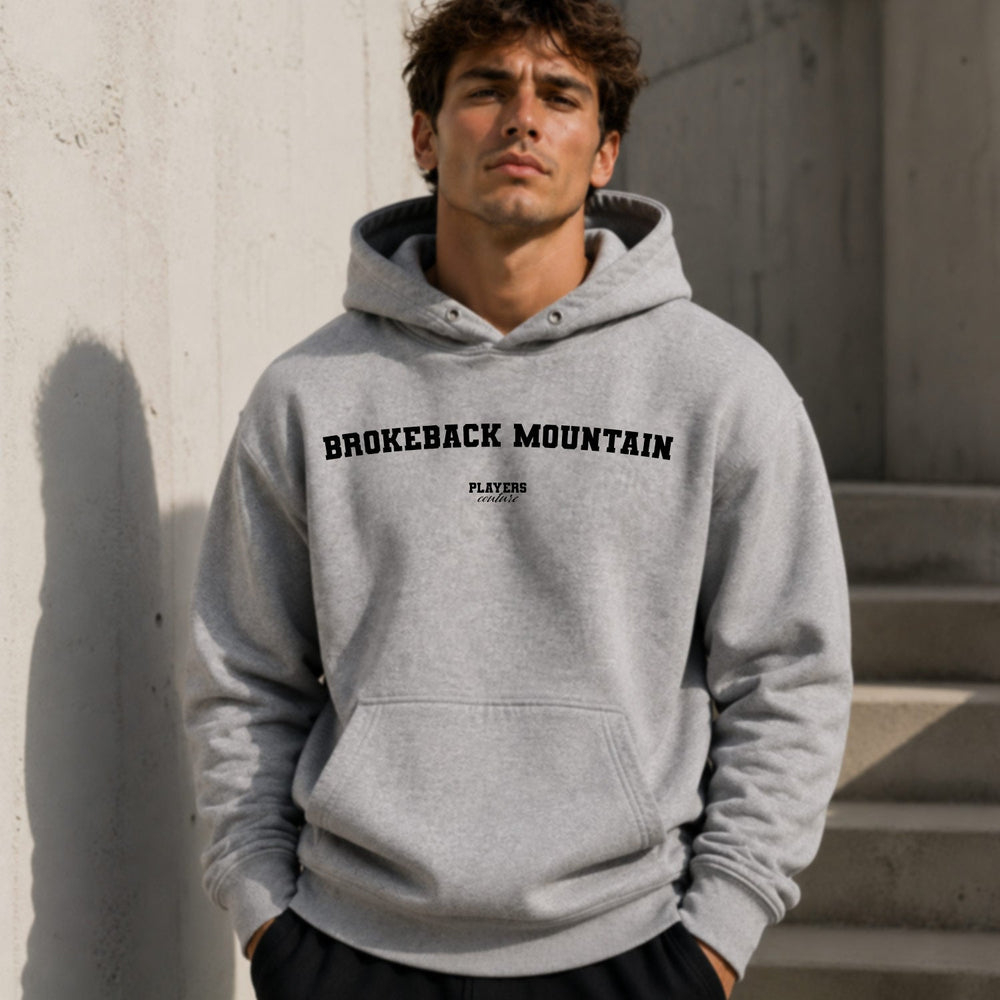 brokeback-mountain name-print hoodie - grey