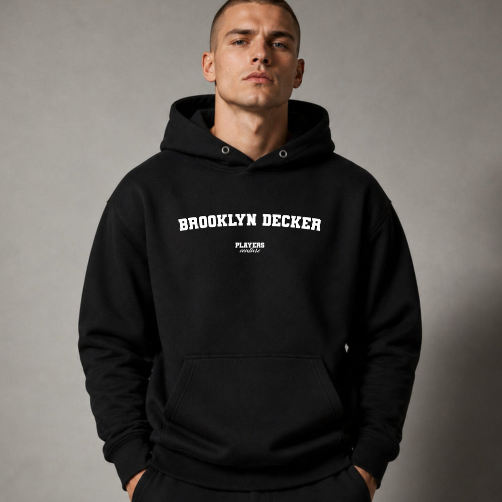 brooklyn-decker name-print hoodie - black