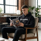 Brotherhood hoodie – navy men's hoodie with white Brotherhood letters and Players Couture logo on the chest