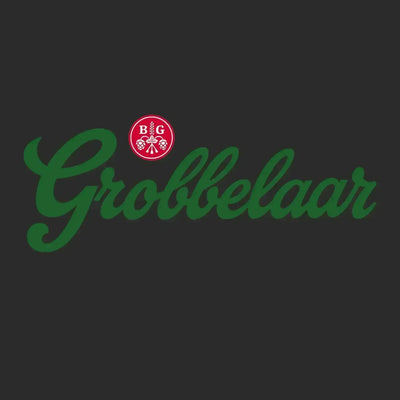 Bruce Grobbelaar Logo Kids T-Shirt – black close-up detail shot of the Bruce Grobbelaar Players Couture logo design