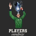 Bruce Grobbelaar Badge Men's Hoodie – close-up detail shot of the Bruce Grobbelaar Players Couture logo design
