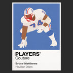 Bruce Matthews Oilers American Football Icon Frame Men's Hoodie