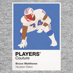 Bruce Matthews Oilers American Football Icon Frame Men's Hoodie