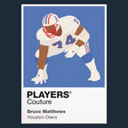 Bruce Matthews Oilers American Football Icon Frame Men's Hoodie