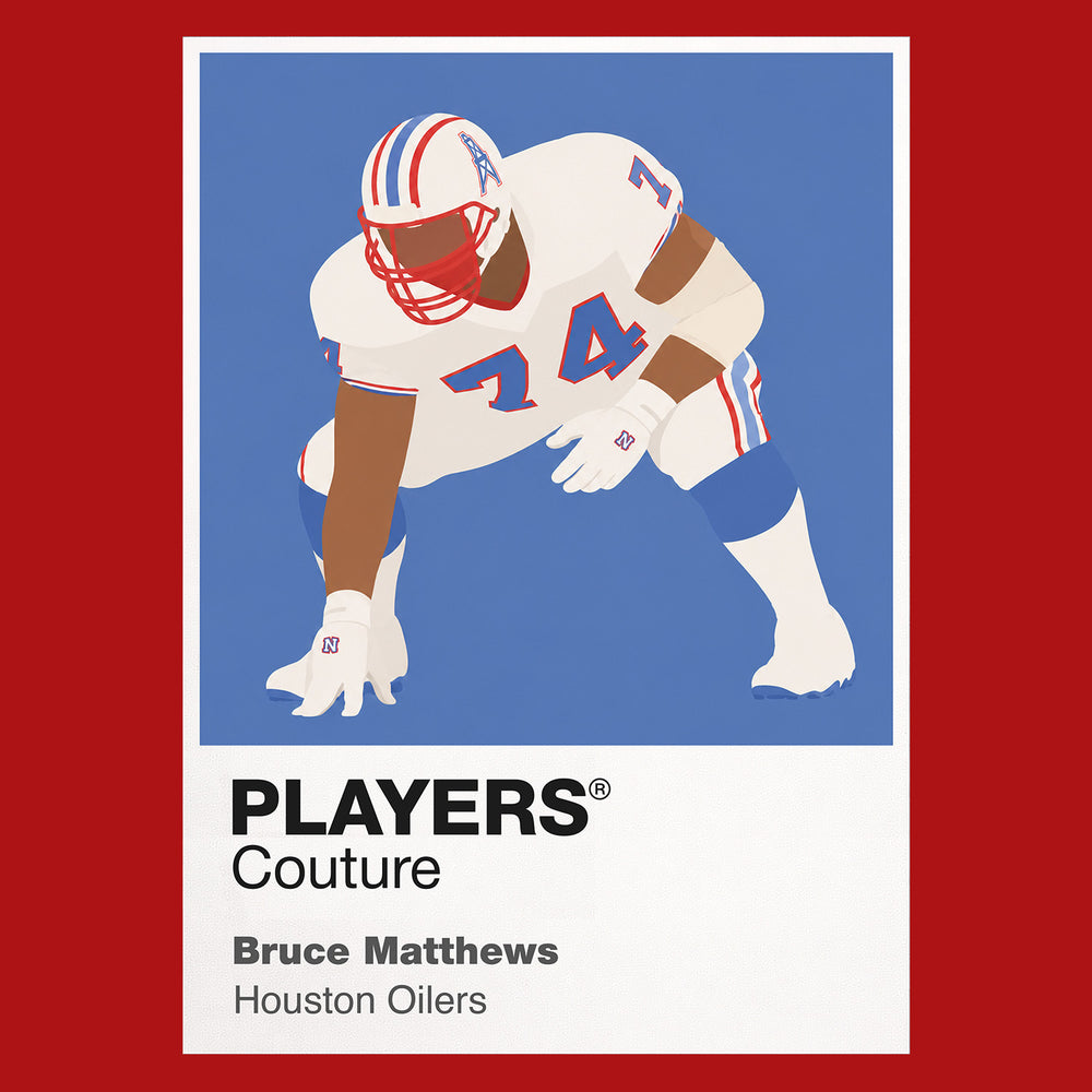 Bruce Matthews Oilers American Football Icon Frame Men's Hoodie