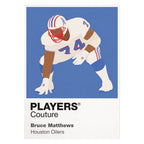 Bruce Matthews Oilers American Football Icon Frame Men's Hoodie