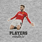 Bruno Fernandes Badge Men's Hoodie – black close-up detail shot of the Bruno Fernandes Players Couture logo design
