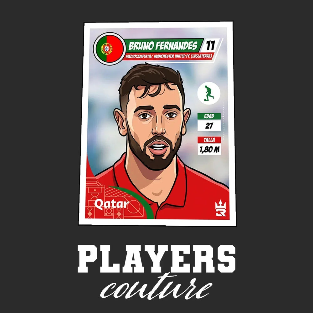Bruno Fernandes World Cup Sticker Kids T-Shirt – bruno fernandes black Players Couture design