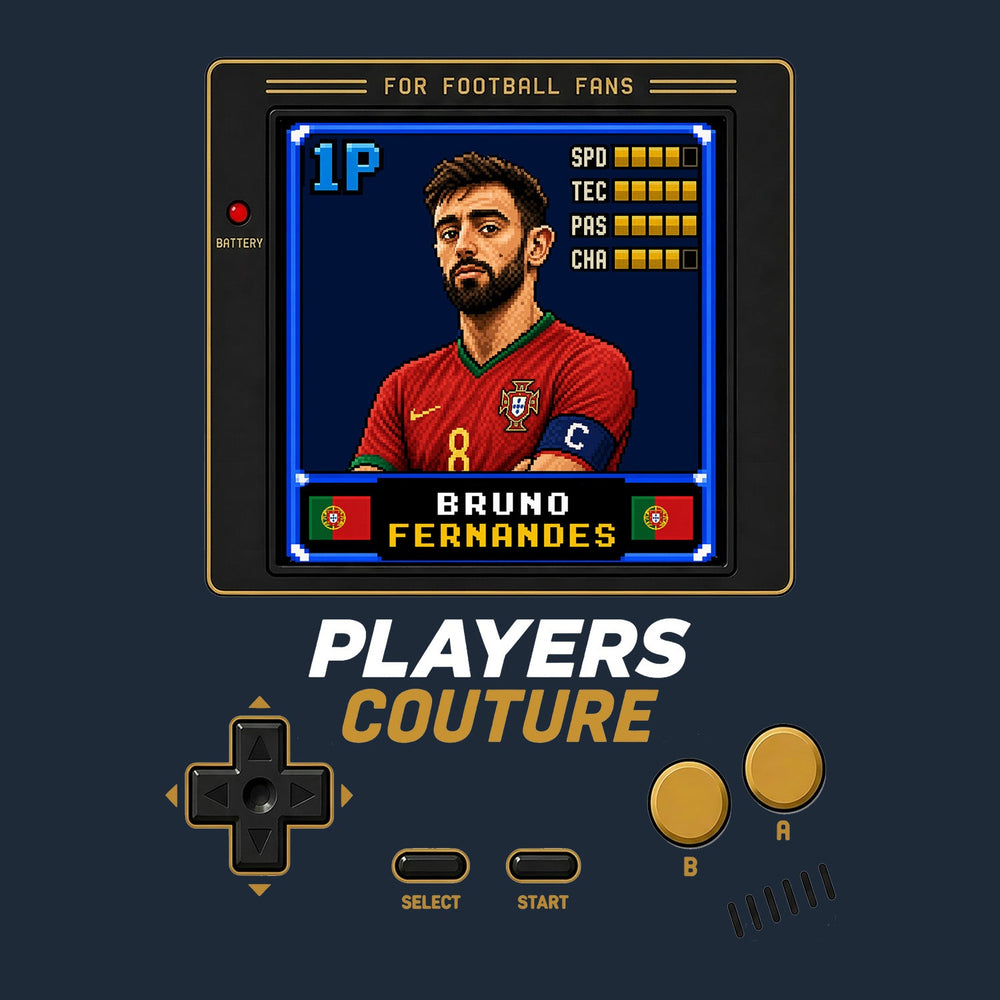 Bruno Fernandes 1P 8-Bit t-shirt retro gaming design by Players Couture