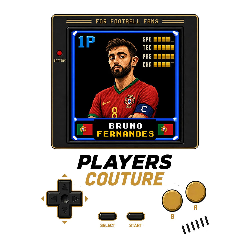 Bruno Fernandes 1P 8-Bit hoodie retro gaming design by Players Couture