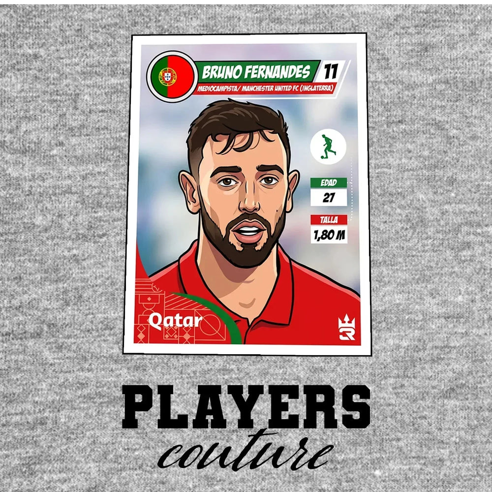 Bruno Fernandes World Cup Sticker Kids T-Shirt – bruno fernandes grey Players Couture design