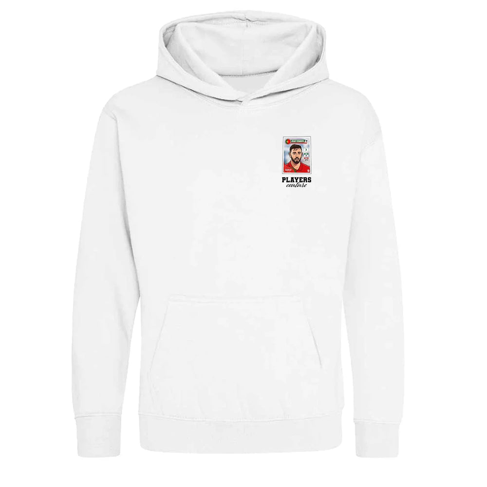 Bruno Fernandes World Cup Sticker Kids Hoodie – bruno fernandes sticker kids white hoodie Players Couture design