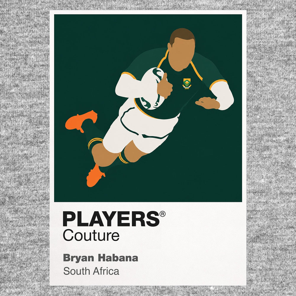 Bryan Habana Rugby Union Icon Frame Men's T-Shirt – image 7