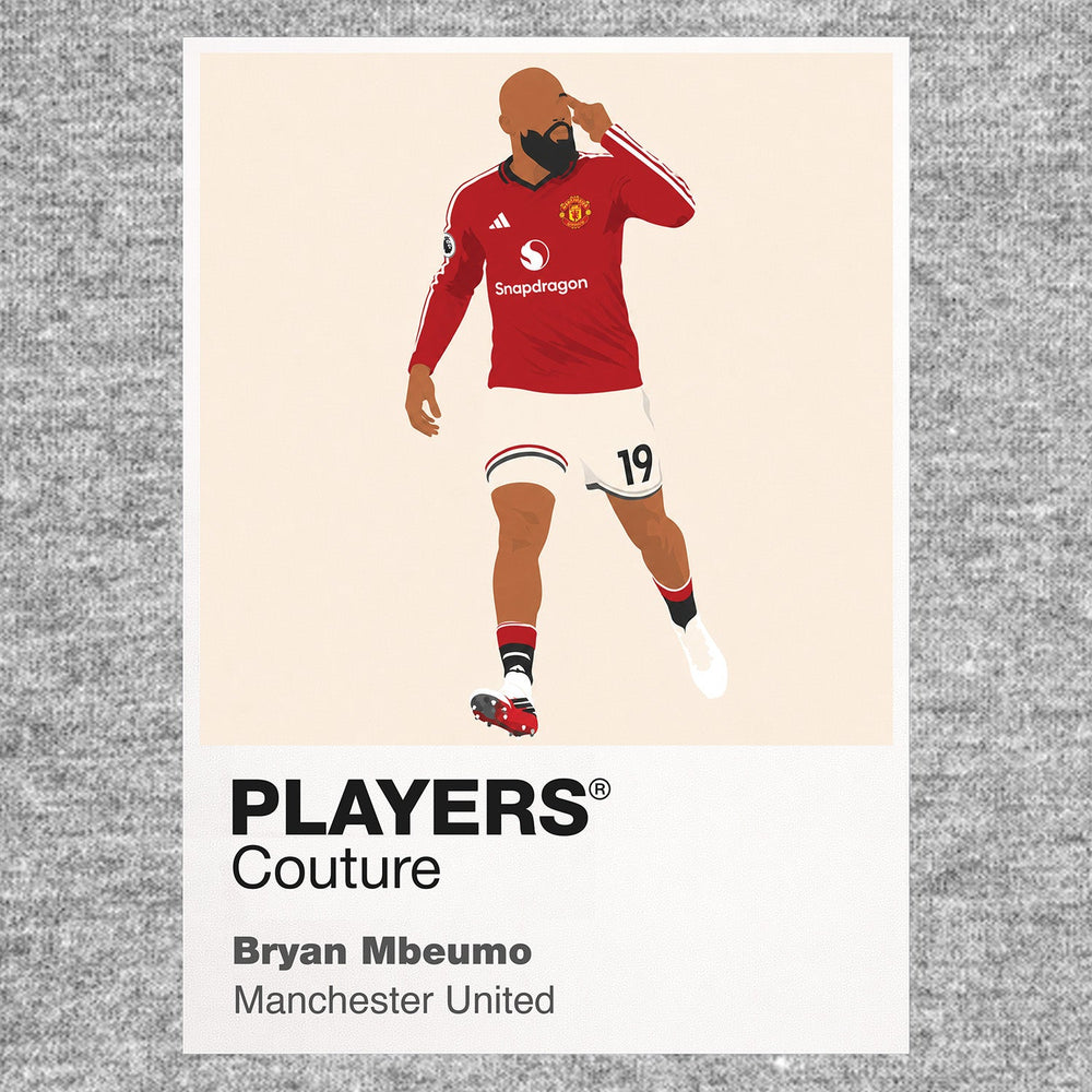 Bryan Mbeumo Manchester United grey Icon Frame artwork detail
