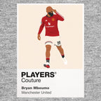 Bryan Mbeumo Manchester United grey Icon Frame artwork detail
