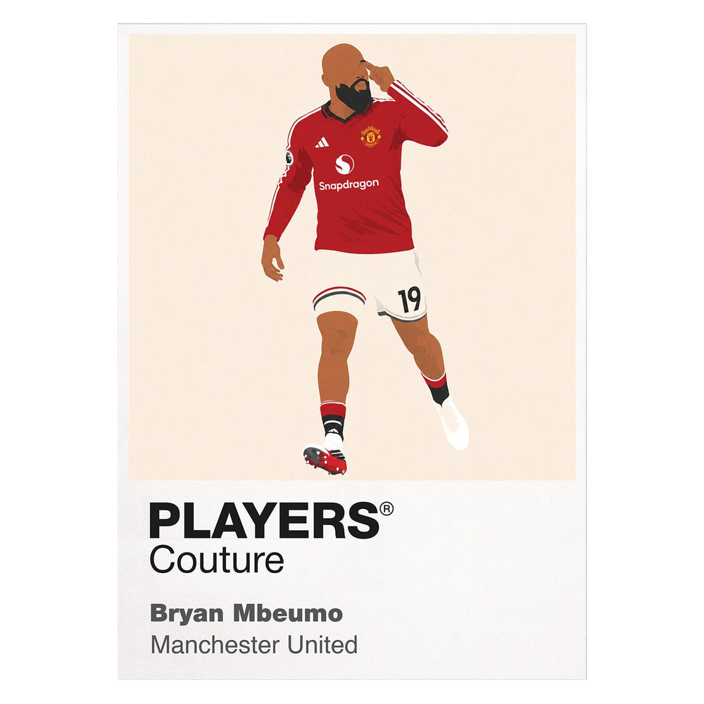 Bryan Mbeumo Manchester United white Icon Frame artwork detail
