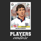 Bryan Robson World Cup Sticker Kids T-Shirt – bryan robson black Players Couture design