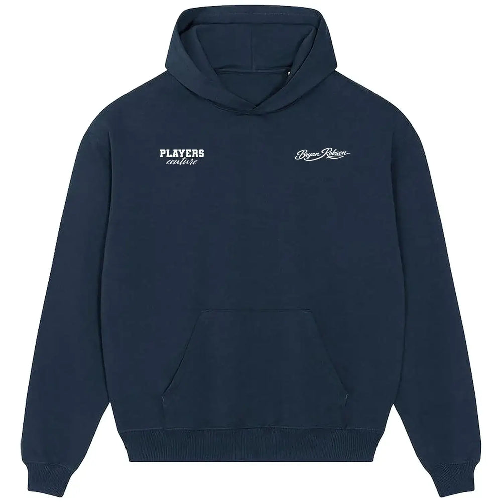 Bryan Robson Logo Players Couture Men's Casual Hoodie - Navy / S | England, Fashion Collection, Football, Hoodies, Manchester United, Men's, MIddlesbrough, Volume 1, West Bromwich Albion