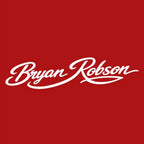 Bryan Robson Logo Men's Hoodie – red close-up detail shot of the Bryan Robson Players Couture logo design