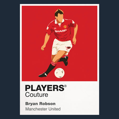 Bryan Robson Manchester United Icon Frame Men's T-Shirt - Players Couture Fan Apparel