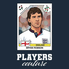 Bryan Robson World Cup Sticker Kids T-Shirt – bryan robson navy Players Couture design