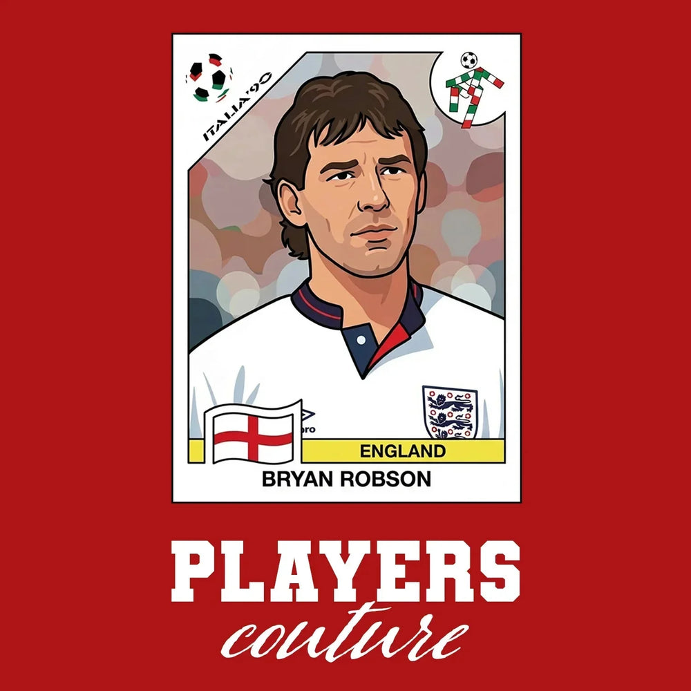 Bryan Robson World Cup Sticker Men's Hoodie – bryan robson red Players Couture design