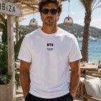 BTS Men's T-Shirt — lifestyle photo, White t-shirt