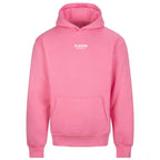 Essentials Collection hoodie – pink men's hoodie with black Essentials Collection letters and Players Couture logo on the