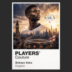 Bukayo Saka England Atlas Frame artwork by Players Couture