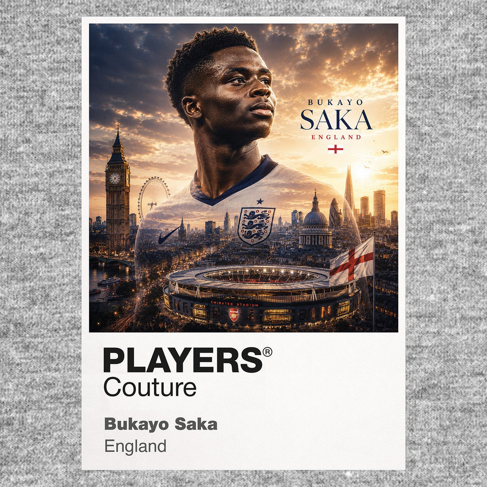 Bukayo Saka England Atlas Frame artwork by Players Couture