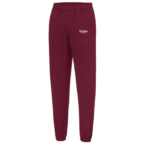 Essentials Collection hoodie – burgundy men's hoodie with white Essentials Collection letters and Players Couture logo on