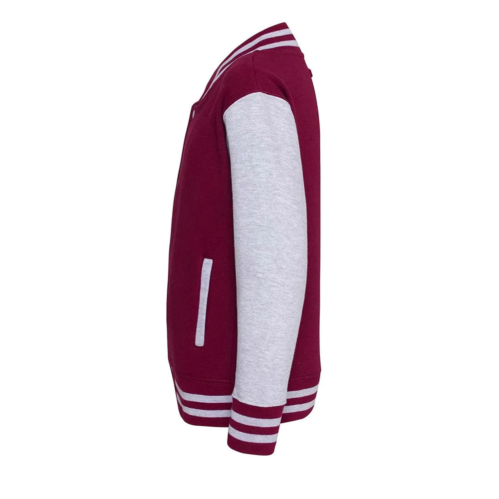 Essentials Collection hoodie – burgundy kids' hoodie with white Essentials Collection letters and Players Couture logo on