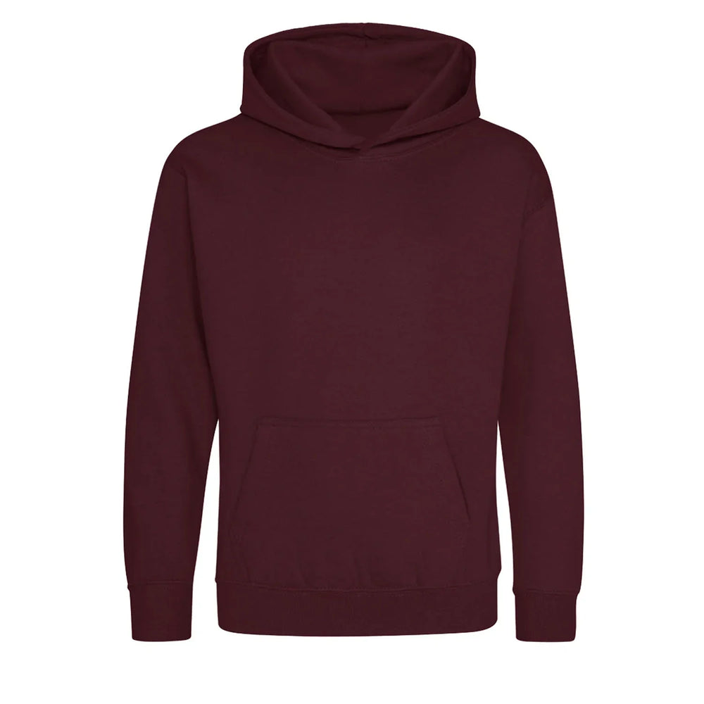 Custom Upload Your Own hoodie – burgundy kids' hoodie featuring the Custom Upload Your Own Players Couture logo
