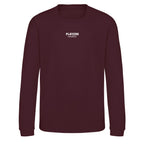 Essentials Collection hoodie – burgundy kids' hoodie with white Essentials Collection letters and Players Couture logo on