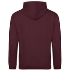 Essentials Collection hoodie – burgundy men's hoodie with white Essentials Collection letters and Players Couture logo on