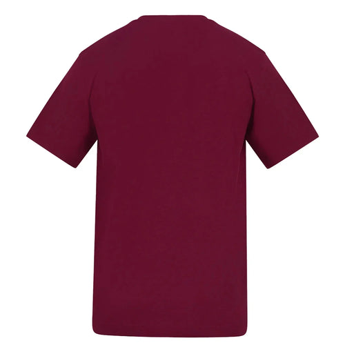 Essentials Collection t-shirt – burgundy men's t-shirt with white Essentials Collection letters and Players Couture logo on