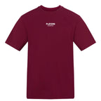 Essentials Collection t-shirt – burgundy men's t-shirt with white Essentials Collection letters and Players Couture logo on