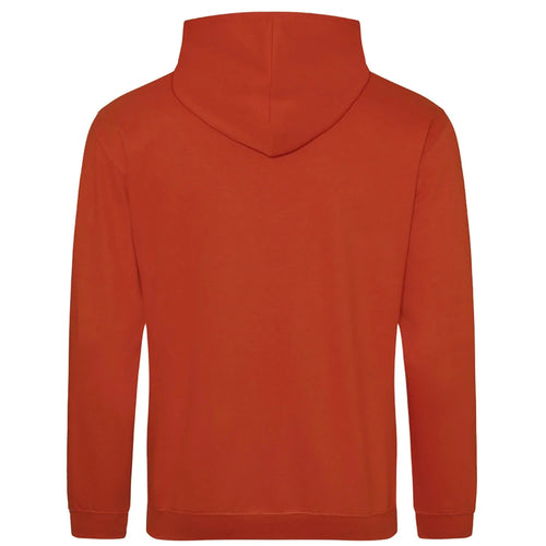 Essentials Collection hoodie – orange men's hoodie with black Essentials Collection letters and Players Couture logo on the