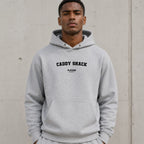 caddy-shack name-print hoodie - grey