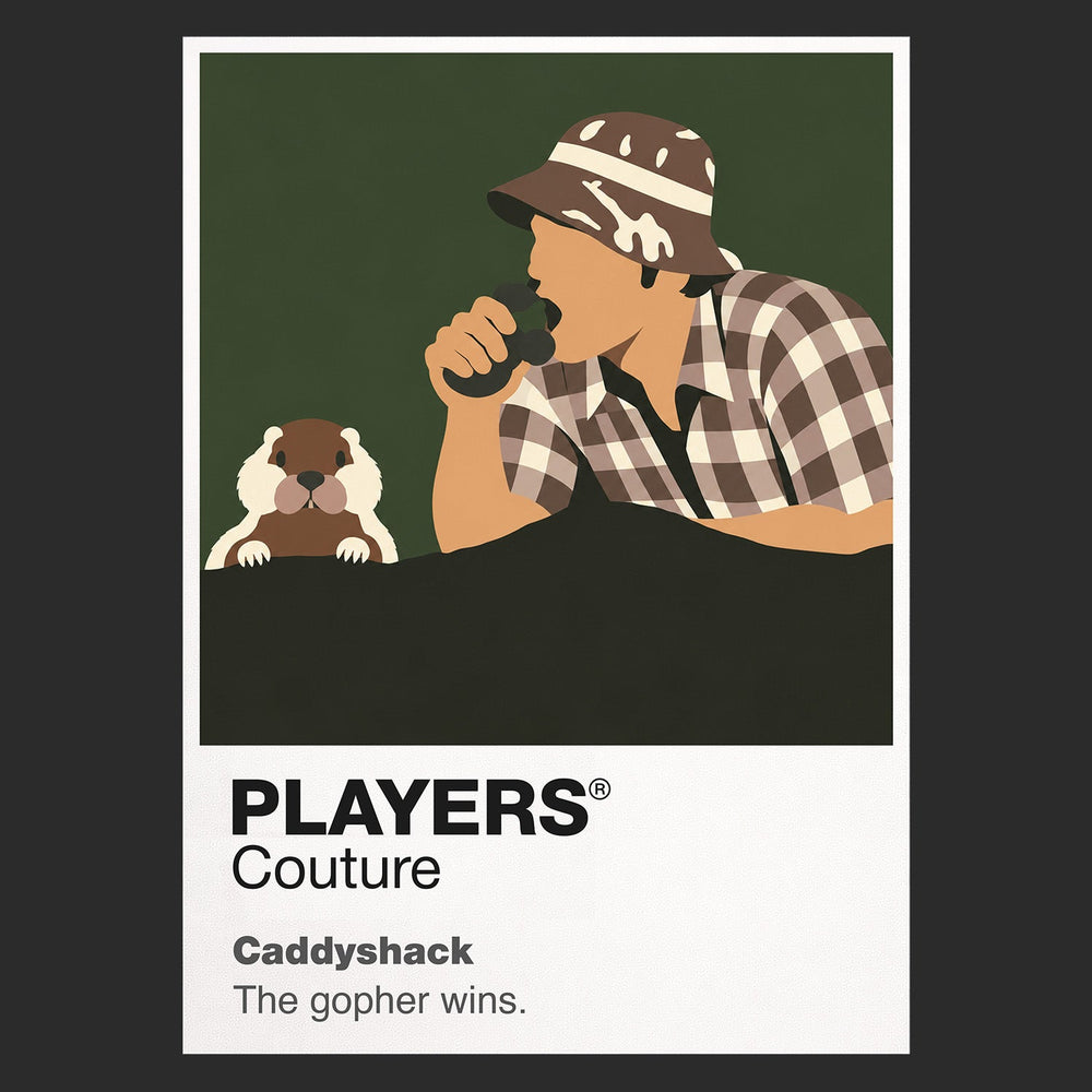 Caddyshack Bushwood Country Club, Carl Spackler and the gopher turning golf tradition into comic chaos Icon Frame artwork in black