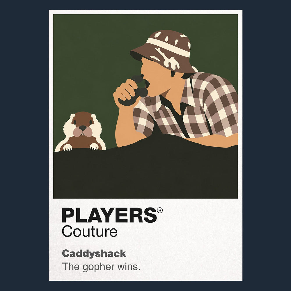 Caddyshack Bushwood Country Club, Carl Spackler and the gopher turning golf tradition into comic chaos Icon Frame artwork in navy