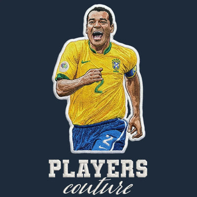 Cafu Badge Men's Hoodie – close-up detail shot of the Cafu Players Couture logo design