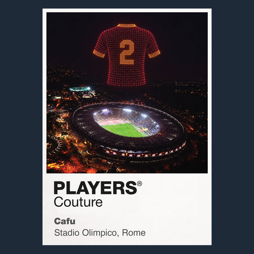 Cafu Roma number 2 Icons in Lights Frame artwork in navy